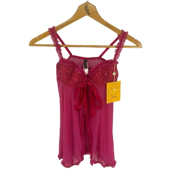 Victoria's Secret Other - NWT SAMPLE Victoria’s Secret Sexy Little Things Magenta Sequined Mesh Babydoll